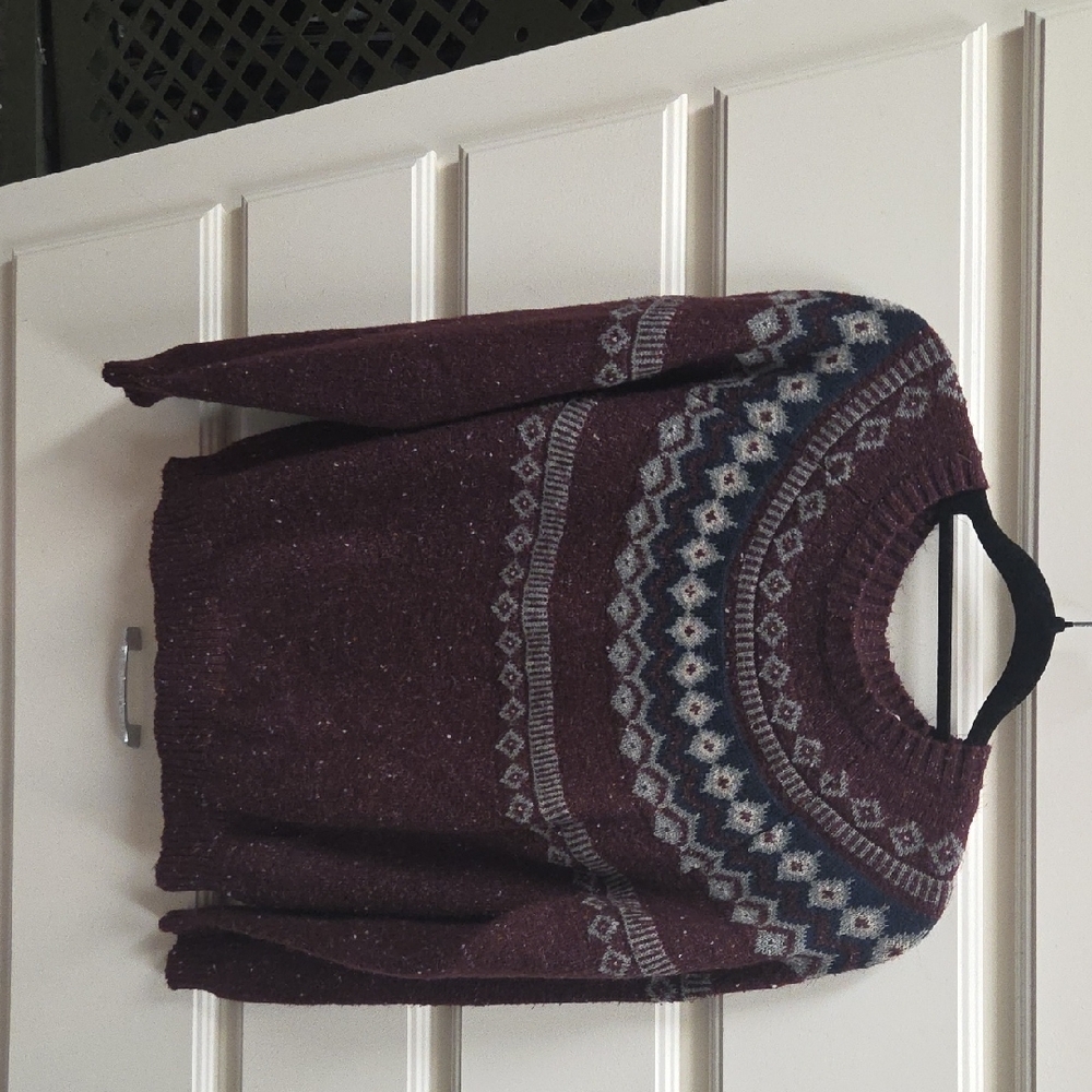 Burgundy Fair Isle Sweater